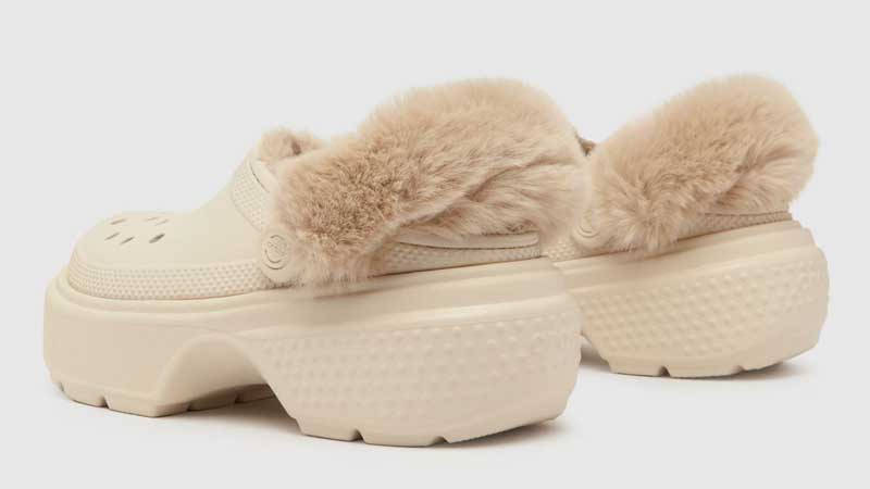 Crocs Stomp Lined Clog Natural Back
