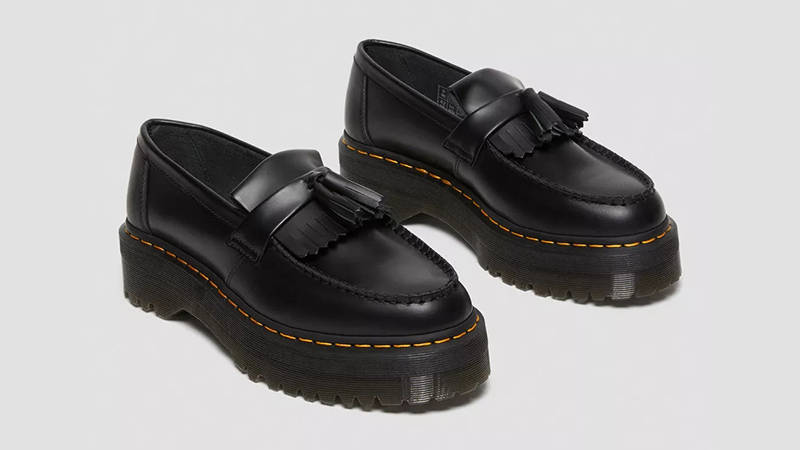 «Dr.Martens\" ADRIAN QUAD TASSEL LOAFER Adrian Quad Leather Platform Tassle Loafers in Black | Dr