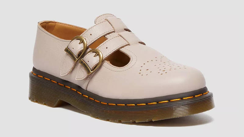 Dr. Martens Mary Jane 8065 Virginia Leather Taupe 30692348 Front