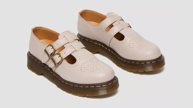 Dr. Martens Mary Jane 8065 Virginia Leather Taupe 30692348 Side