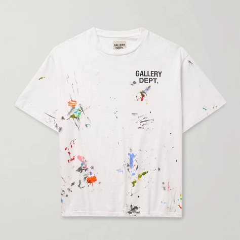 Gallery Dept. Paint-Splattered Logo-Print Cotton-Jersey T-Shirt Multi Feature