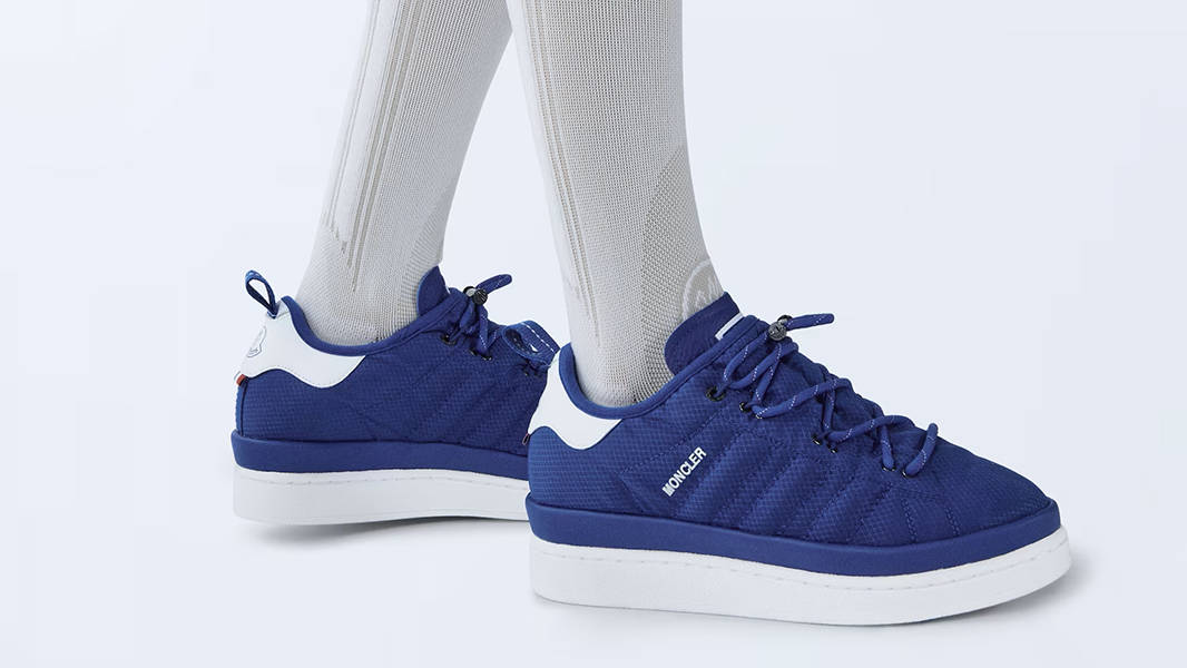 Moncler x adidas Campus Royal Blue IG7864 on feet