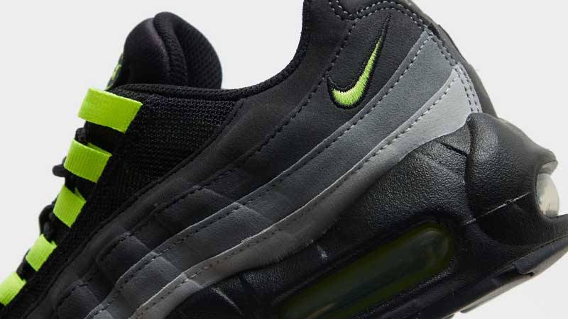 Nike Air Max 95 GS Grey Volt Closeup