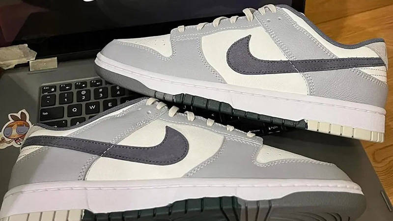 Nike Dunk Low Split Athletic Department White Grey Purple side
