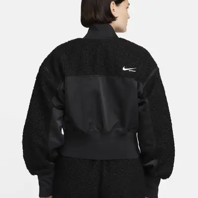 Nike Sportswear Collection High-Pile Fleece Bomber Jacket Black Backside