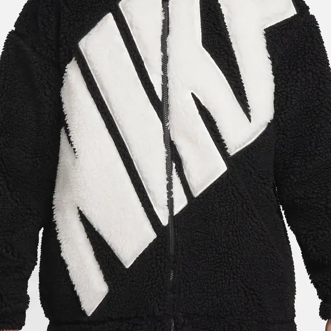 Nike Sportswear Logo High-Pile Jacket | Where To Buy | FB8695-010 | The ...