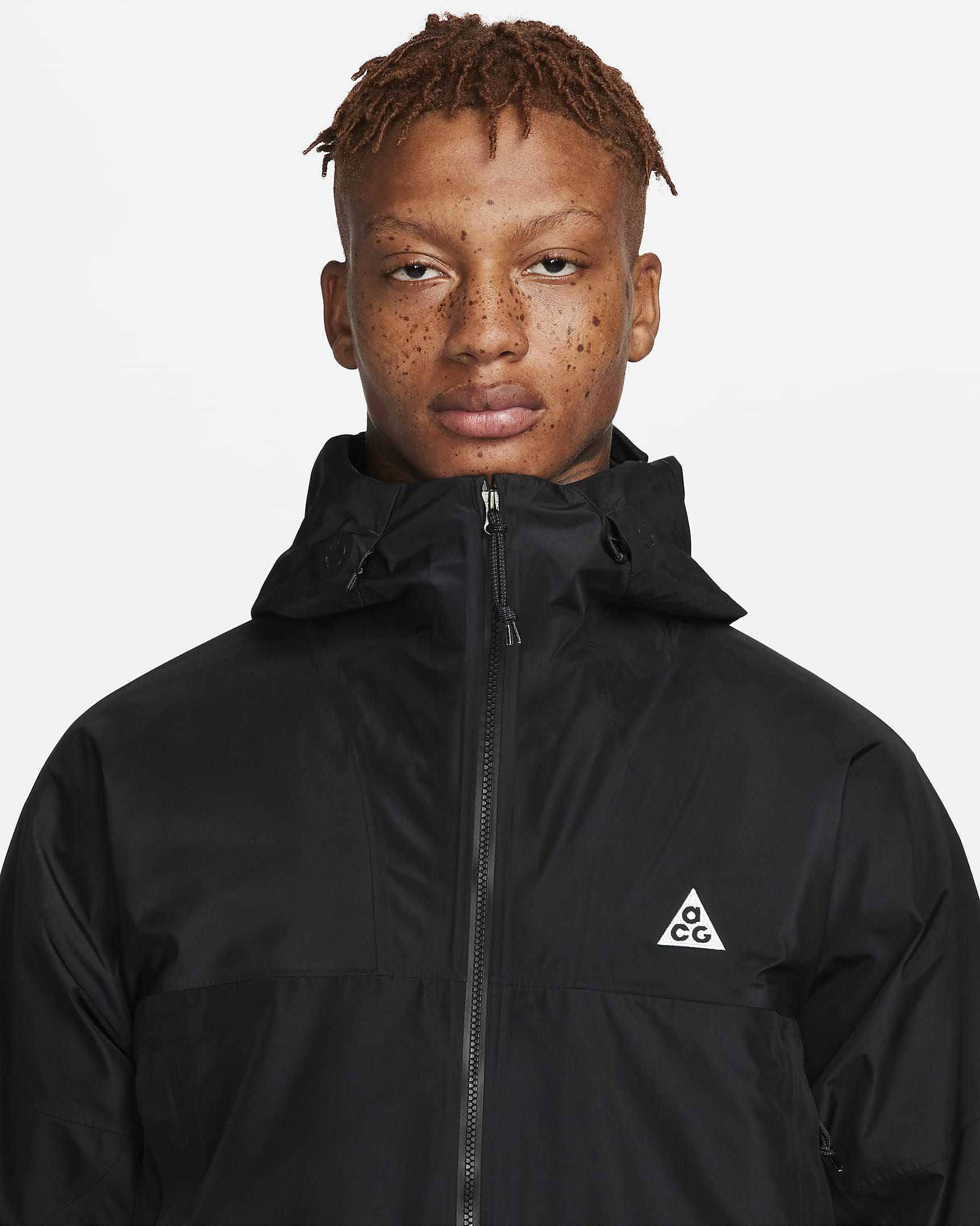 Nike Storm-FIT ADV ACG Chain of Craters Jacket Black Front Closeup