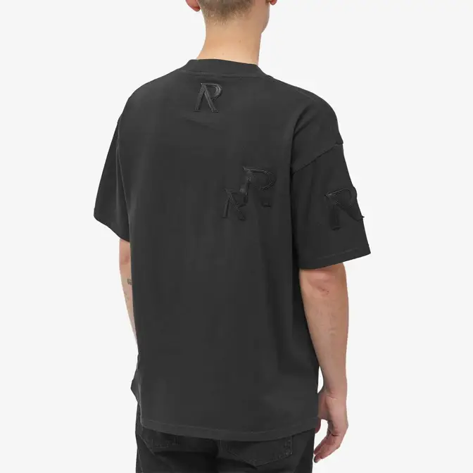 Represent Applique Initial T-Shirt Off Black Backside