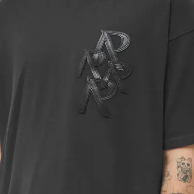 Represent Applique Initial T-Shirt Off Black Logo