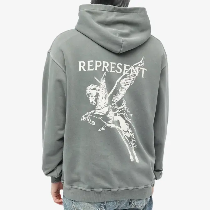 Represent Power And Speed Hoodie Olive Backside