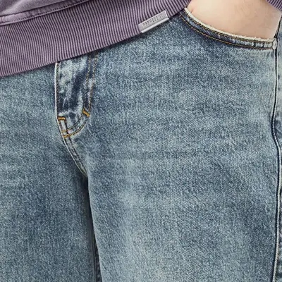 Represent Straight Leg Denim Jeans Earl Blue Front Closeup