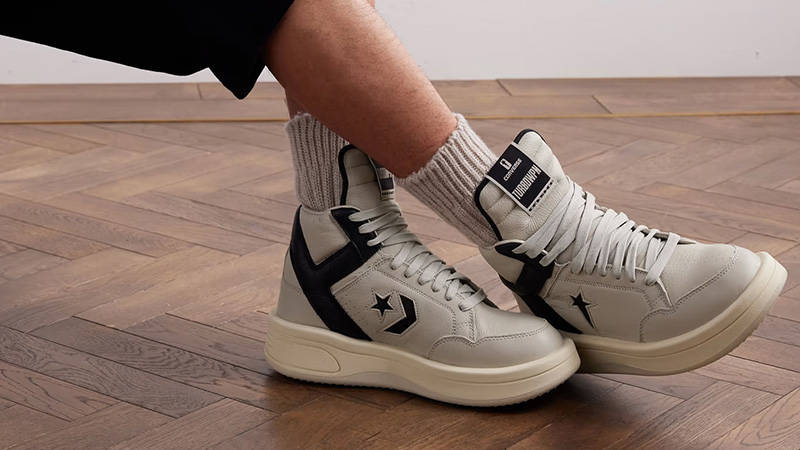 Rick Owens x Converse TURBOWPN High Oyster Black on foot