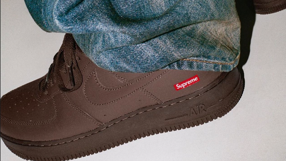 Image via Supreme Finally, the Supreme x Nike Air Force 1 "Baroque Brown" Is Dropping This Week