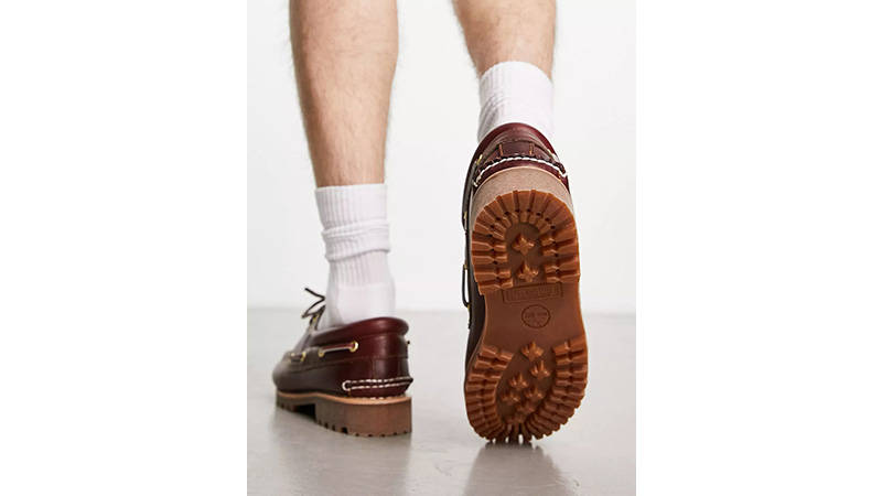 Timberland Authentic 3-Eye Classic Boat Burgundy on foot back