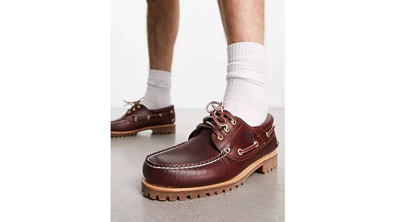 Timberland Authentic 3-Eye Classic Boat Burgundy on foot front