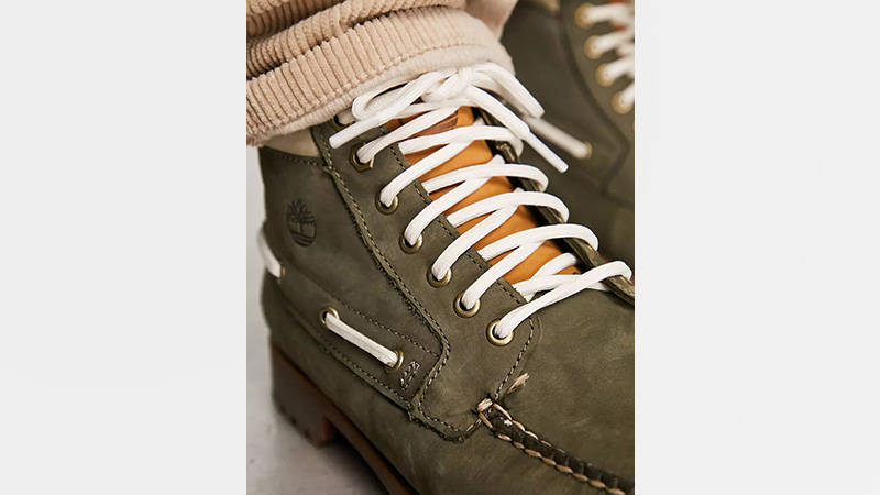 Timberland Authentic 7 Boots Dark Green tongue area