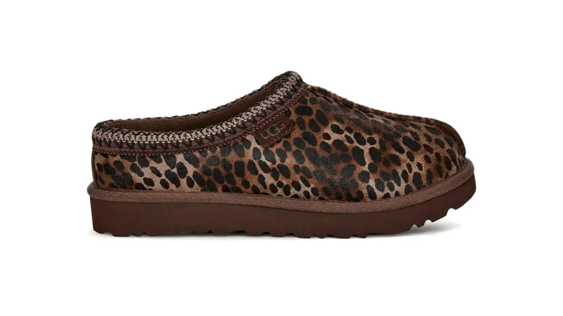 UGG Tasman Slippers Caspian Burnt Cedar Leopard