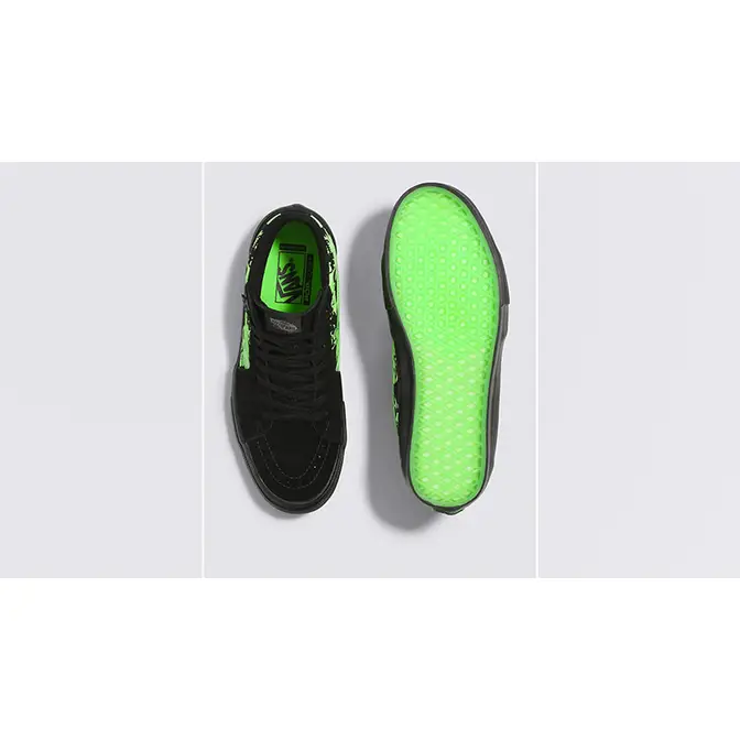 Black and neon green hot sale vans