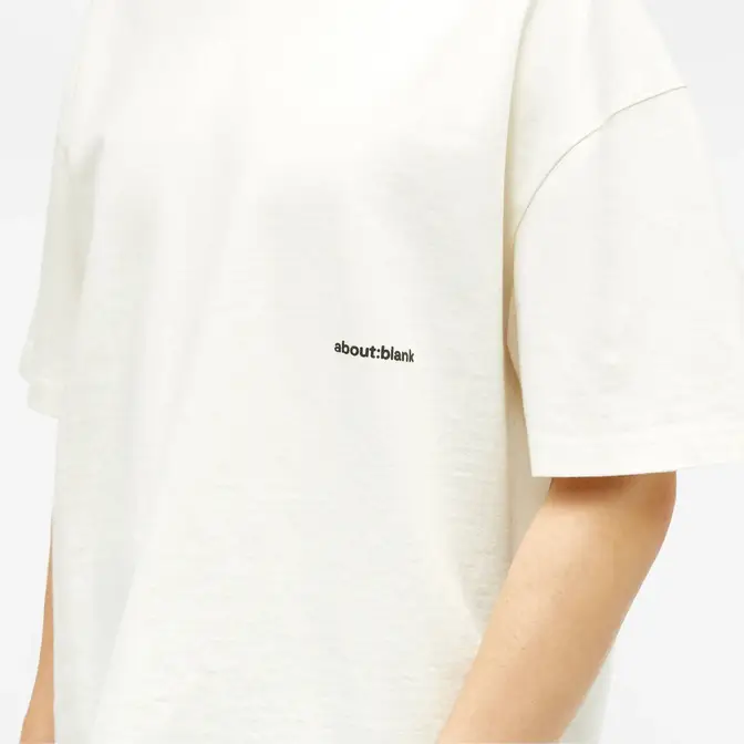 about blank Box Logo T-Shirt Oat Front Closeup