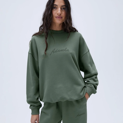 ADANOLA Freehand Oversized Sweatshirt Khaki Green