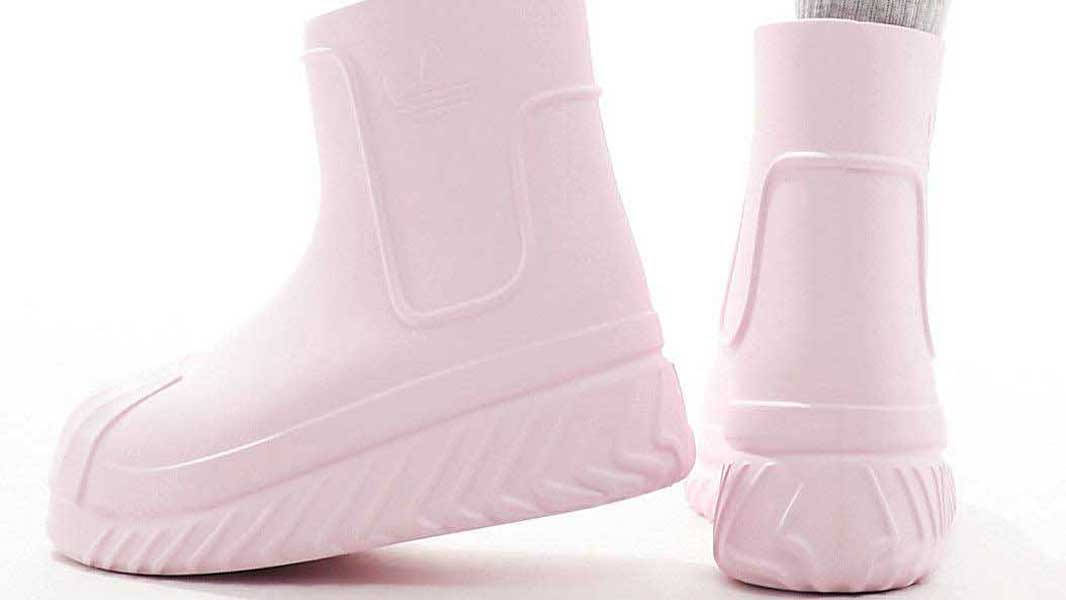 adidas Adifom Superstar Boot Pastel Pink On Foot Back