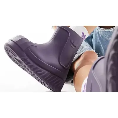 adidas adiFOM Superstar Boot Purple On Foot Side