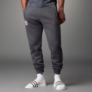 adidas fc bayern essentials trefoil tracksuit bottoms grey feature w380 h380