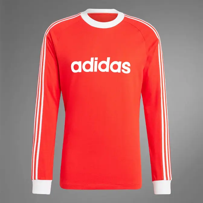 adidas FC Bayern Originals 70s Long Sleeve Jersey Red Mockup Front