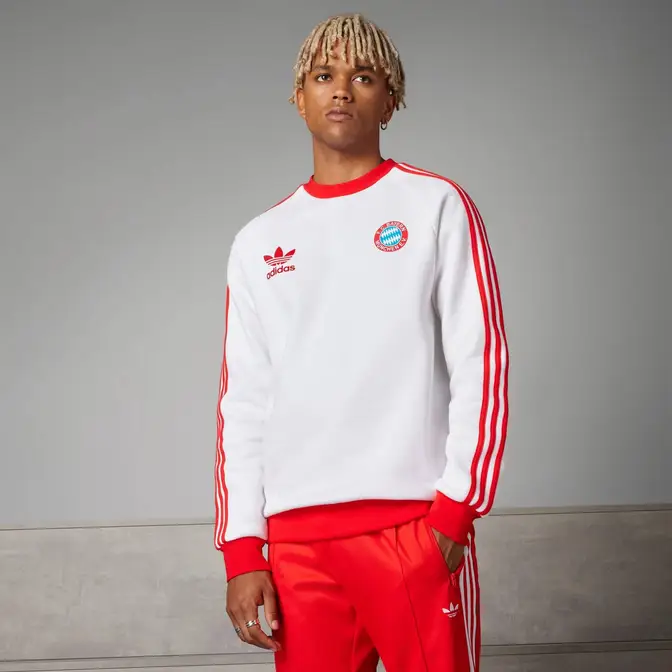 adidas FC Bayern Originals Crew Sweatshirt White Feature