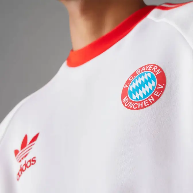 adidas FC Bayern Originals Crew Sweatshirt White Logo