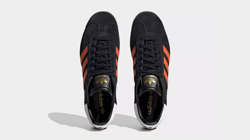 Adidas originals gazelle black and outlet orange