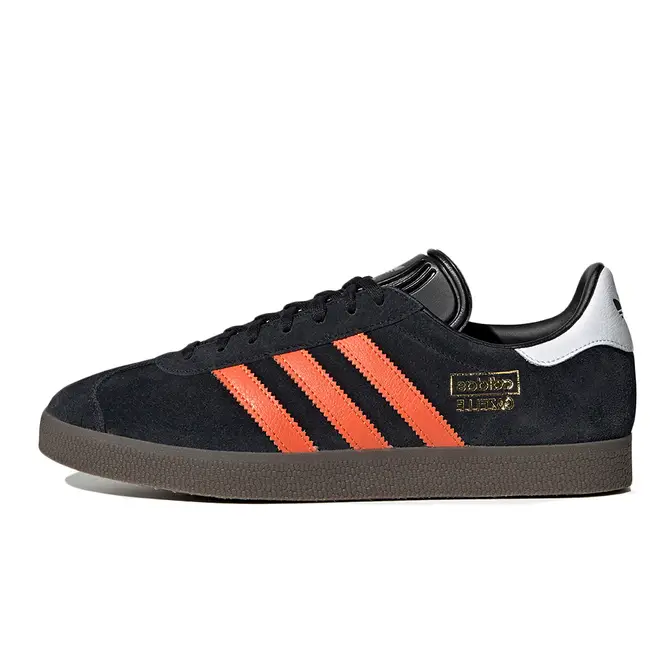 Adidas originals gazelle black and orange hotsell