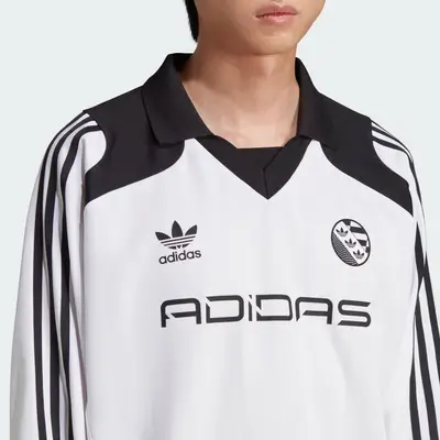 adidas Spitfire Oversized Long Sleeve Jersey White Front Closeup