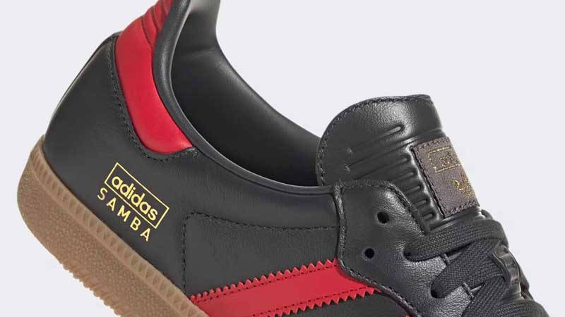 adidas Samba OG Carbon Better Scarlet Closeup