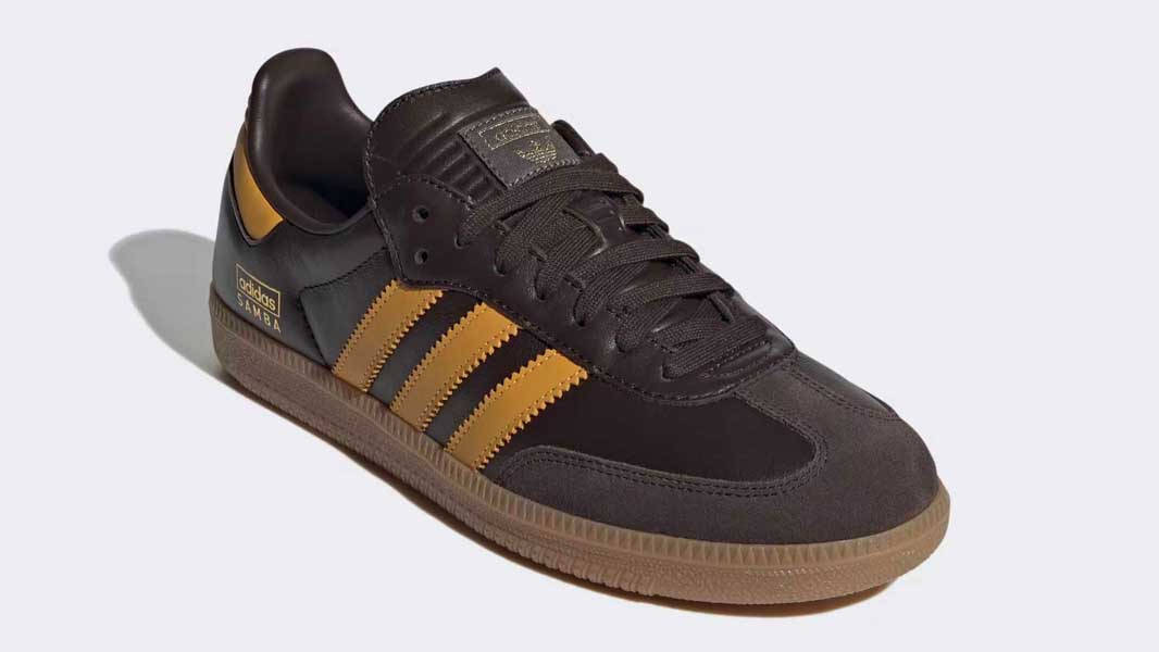 adidas Samba OG Dark Brown Yellow Front