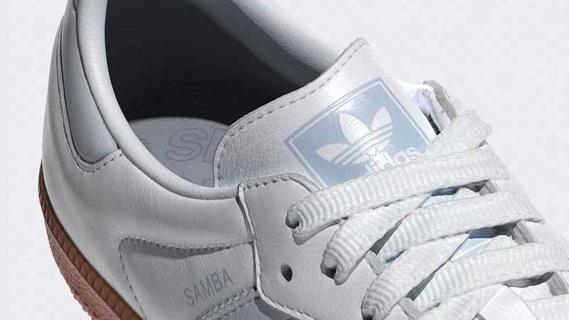 adidas Samba OG White Halo Blue Closeup
