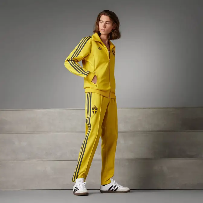 adidas Sweden Beckenbauer Tracksuit Bottoms Tribe Yellow Full Image