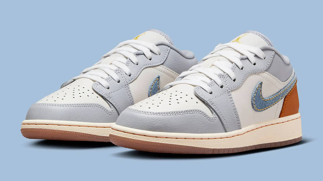 Air Jordan 1 Low Denim Swoosh Blue Side
