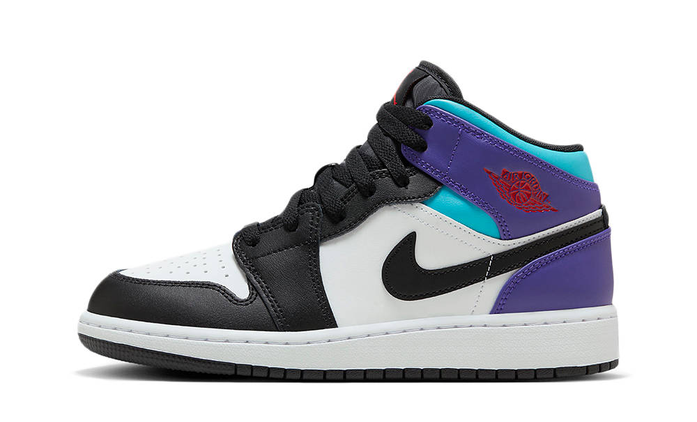 purple teal and black jordans
