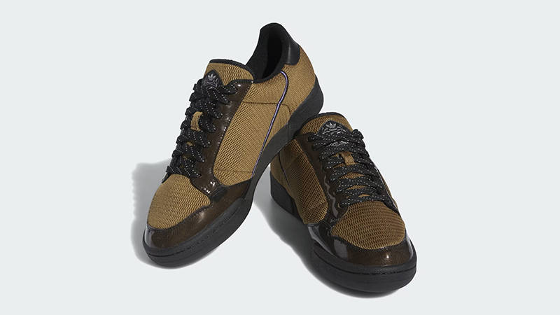 Blondey x adidas Continental Khaki Black Front