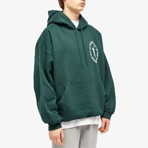 Cole Buxton Crest Hoodie Forest Green Front