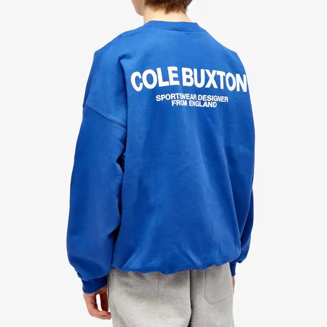Cole Buxton Sportswear Crew Sweat Cobalt Blue Backside