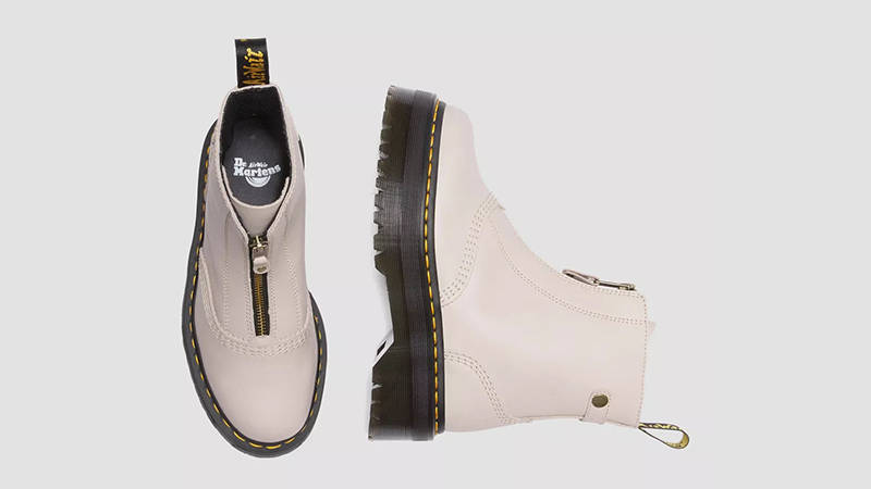 Dr. Martens Jetta Zip Front Boots Vintage Taupe 27656348 Top
