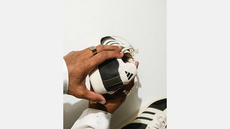 HAL Studios x adidas Velosamba Black heel