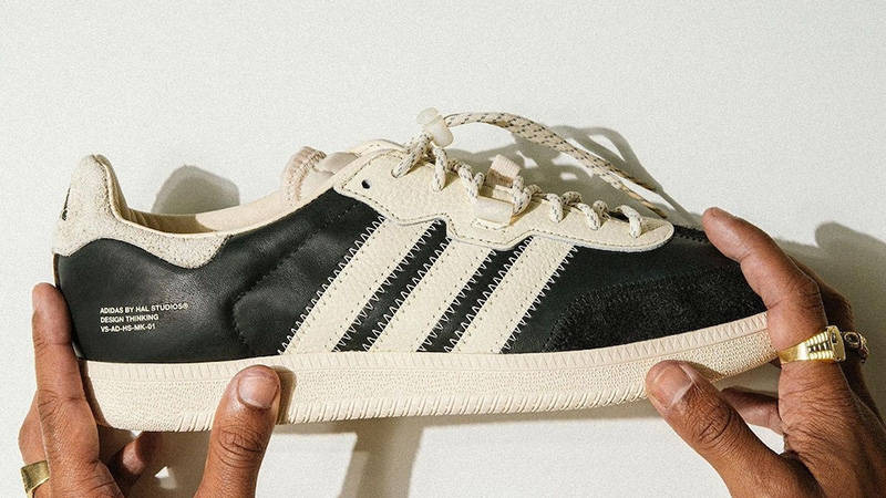 HAL Studios x adidas Velosamba Black on hand