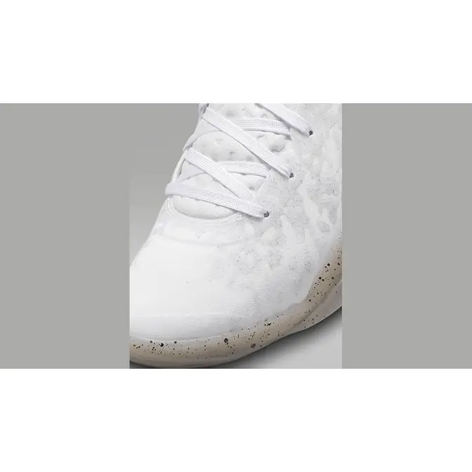 Jordan Zion 3 White Cement Grey toe area