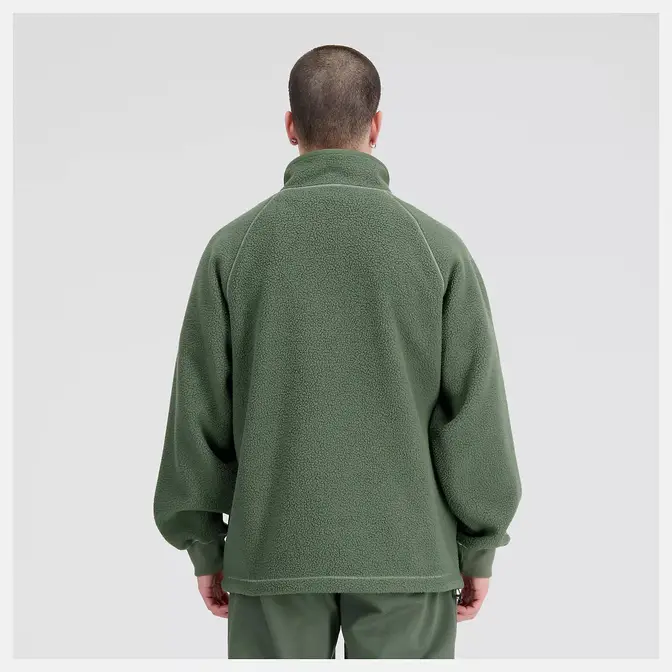 new balance mrt580 japan brown mrt Fleece Full Zip Green back