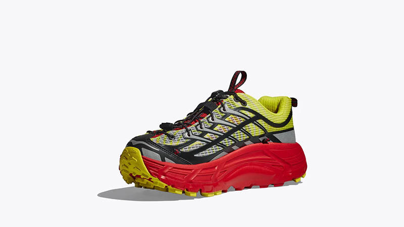 Nicole McLaughlin x Hoka Mafate THREE2 Lime Red low front