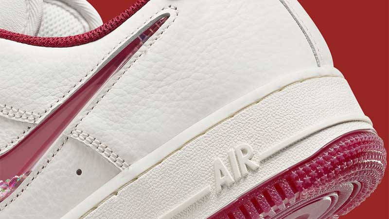 Nike Air Force 1 Low Valentine’s Day Glitter Swoosh Closeup Back