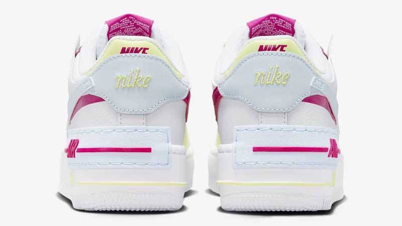 Nike Air Force 1 Shadow White Pink Yellow Back